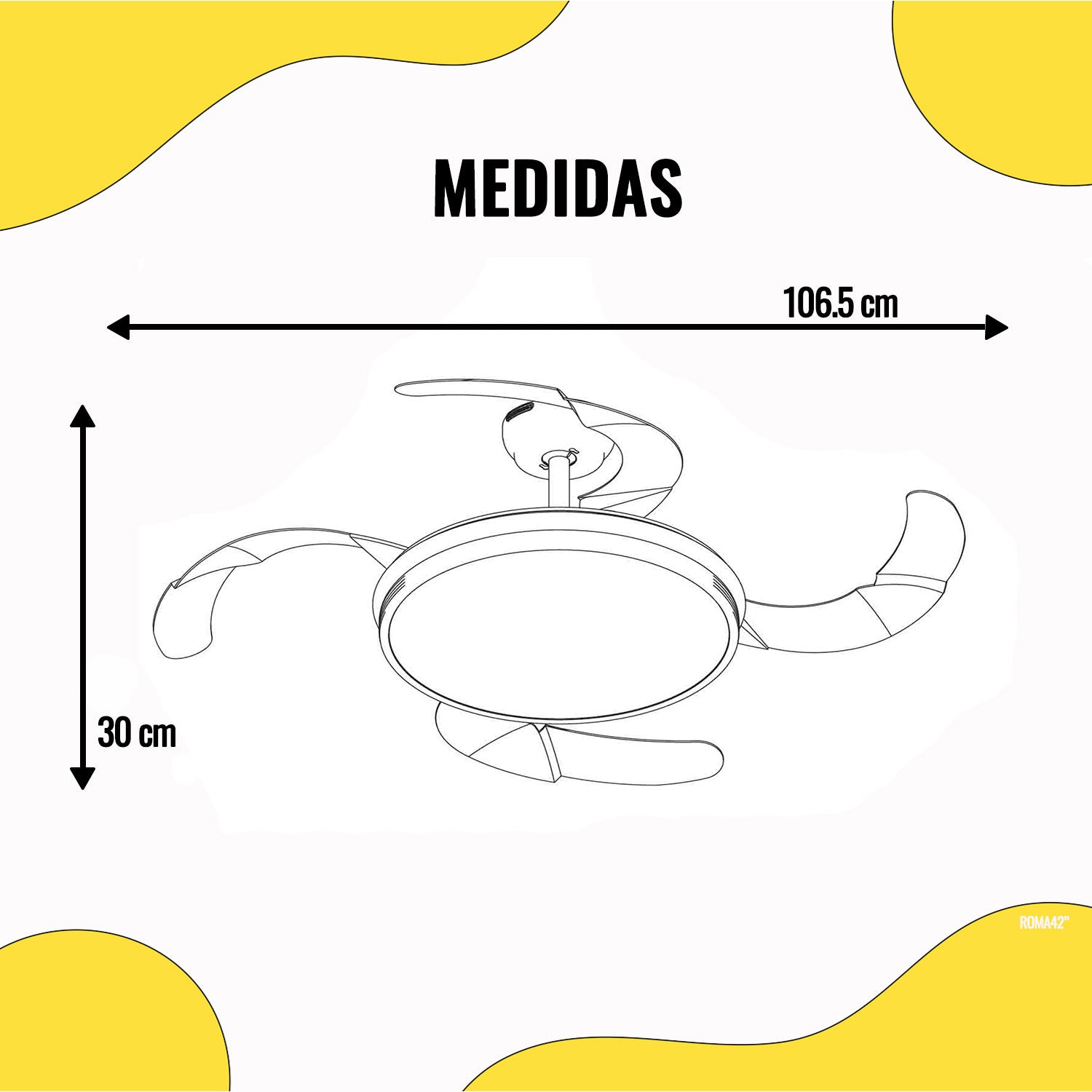 Ventilador Roma 42" Satinado 4 Aspas con Luz LED de 3 Tonos - MASTERFAN